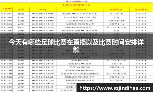 今天有哪些足球比赛在直播以及比赛时间安排详解