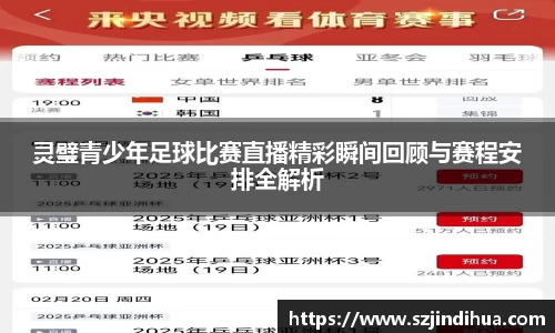 灵璧青少年足球比赛直播精彩瞬间回顾与赛程安排全解析